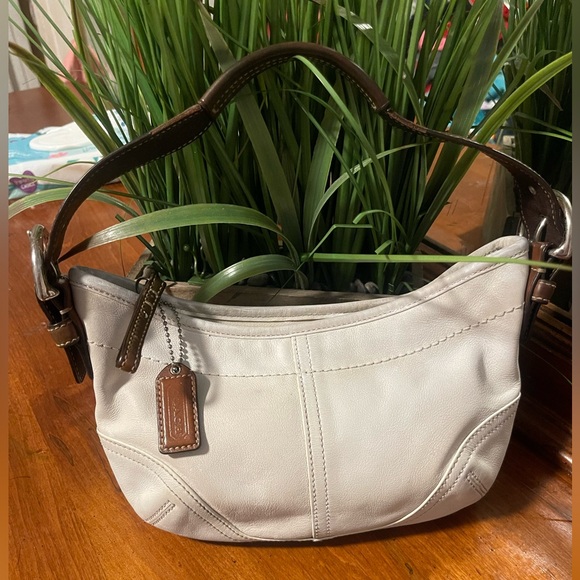 Coach Handbags - Coach Off-White Leather Shoulder Bag